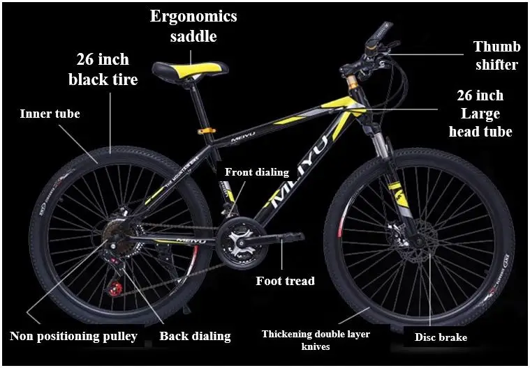 Discount MeiYu Mountain bike 20/24 inch tire 21-speed double disc brakes Bicycle 2 Discount MeiYu Mountain bike 20/24 inch tire 21-speed double disc brakes Bicycle 2