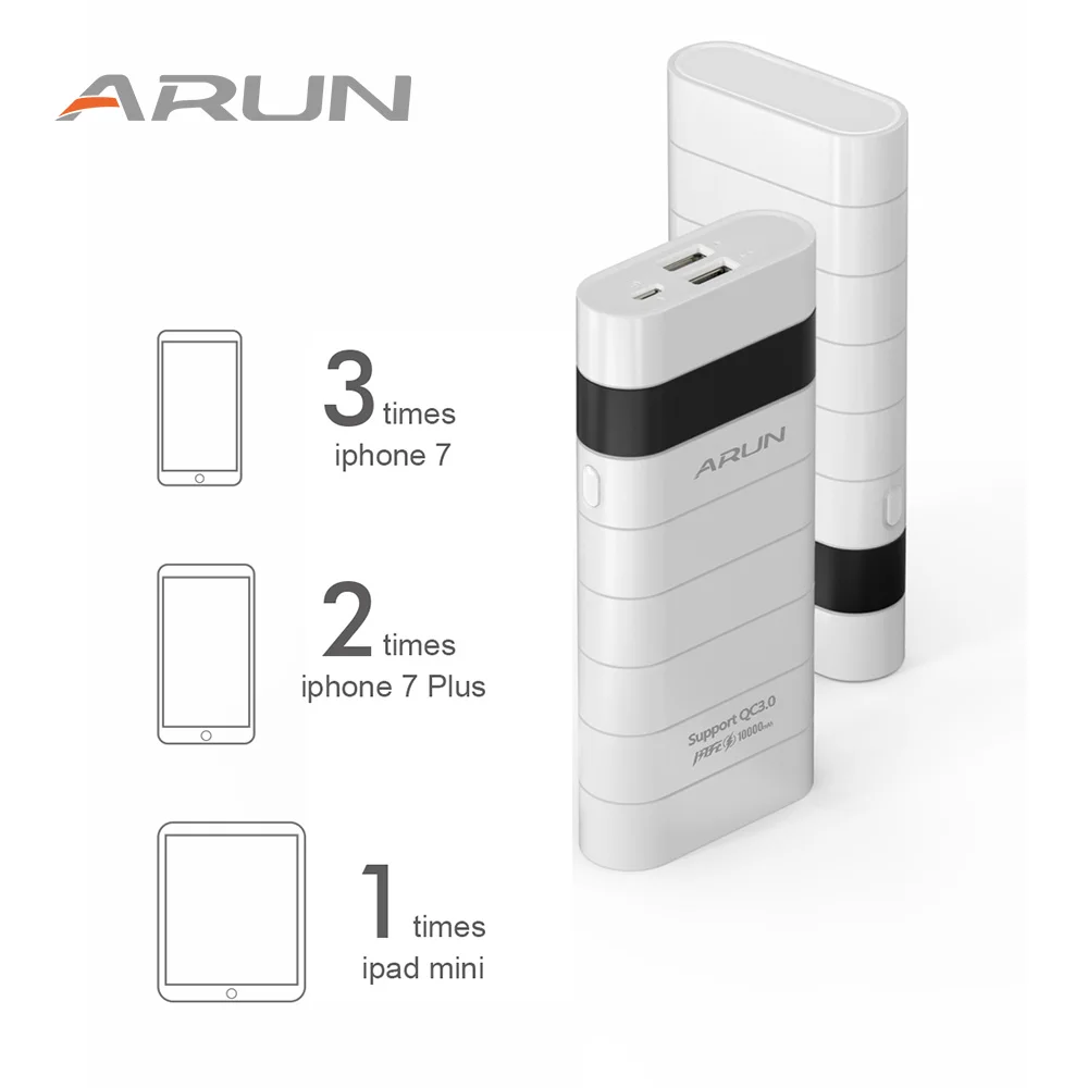 Двойной USB Белый Быстрый Y305Q2 ARUN большой емкости заряда аккумулятора зарядки для