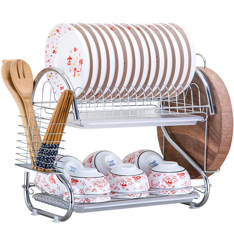 Новая s-образная 2/3 слойная Подставка для столовых приборов, полка для столовых приборов, сушилка для посуды, кухонная стойка для столовых приборов, сушилка для хранения