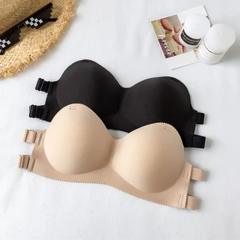 

Sexy Lingerie Brassiere Half Cup Bra Women Seamless Invisible Bras 2018 Female Underwear Strapless Push Up Bra