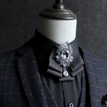 PYJTRL бренд класса люкс кристалл Джентльмен воротник цветок высокое качество ручной работы галстук-бабочка свадебные жених для торжеств вечерние галстуки для Для мужчин