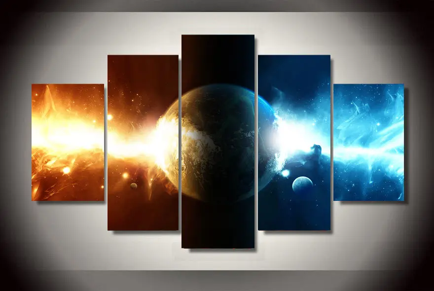 

2017 Promotion Real Paintings Unframed Cosmos Galaxy Painting On Canvas Room Decoration Print Picture Drop Shipping By Numbers