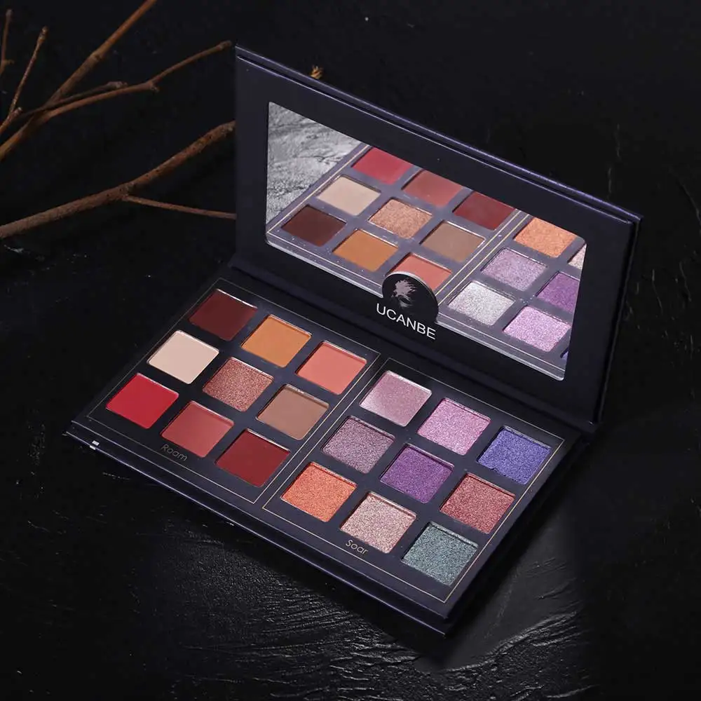 UCANBE 18Color Payoff Creamy Metallic Shimmer Matte Eyeshadow Palette High Pigment Duo Chrome