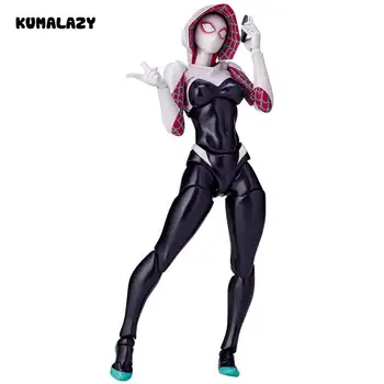 

KUMALAZY Spider Gwen Spider Girl Figure Spider man Iron Man Civil War 14CM PVC Action Figures Doll Toys