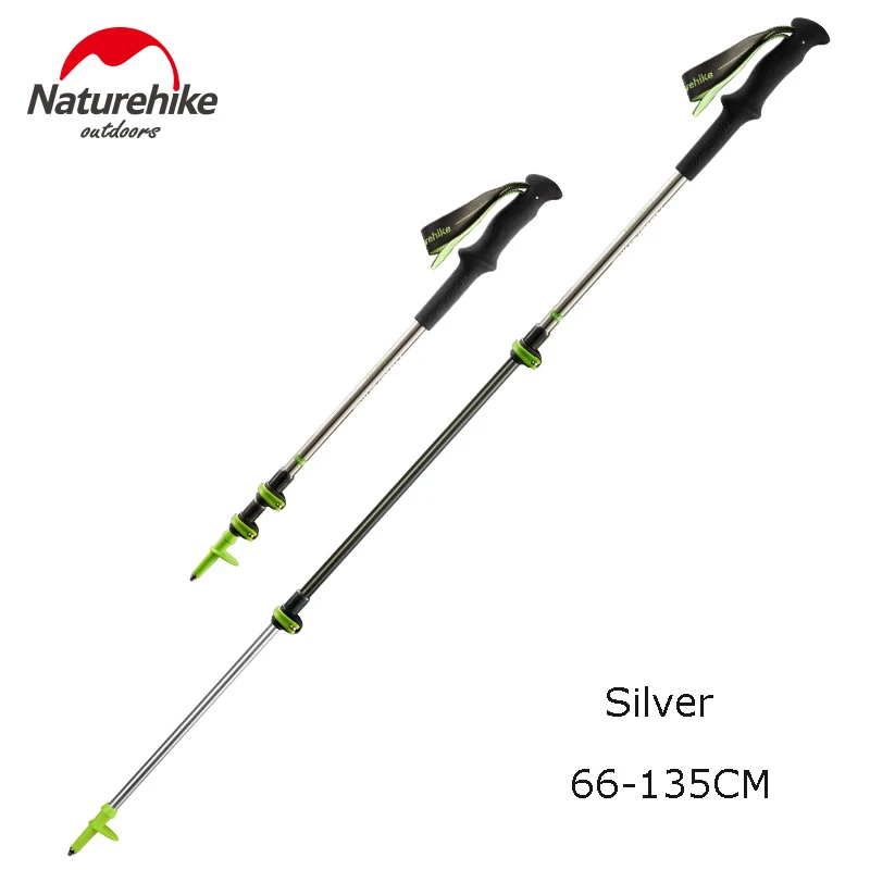 Pólos de Fibra Naturehike Telescópica Trekking Carbono Leve Caminhadas Nordic Caminhada Correndo Varas Fechaduras Rápidas Cana 185g 1 pc 5 High Quality Esporte e Lazer