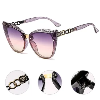 

Fashion Cat Eye Diamond Sunglasses Women New Brand Designer Trend Vintage Sun Glasses Female Oculos Lentes Gafas De Sol UV400
