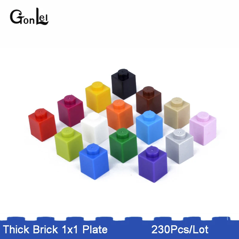 

NEW 230Pcs/lot Moc Brick 1x1 Plate (3h)* DIY enlighten Block Bricks Compatible with legoes No.3005 Assembles Particles Toys
