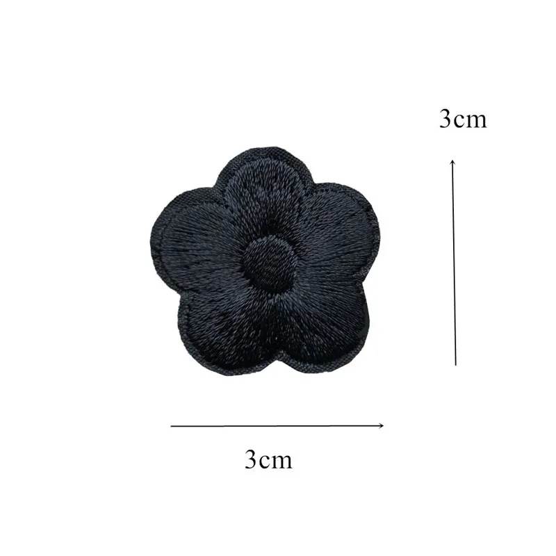 10 шт. 3 см вышитые пришить железные на патчи черный цветок сливы Значки для заклепки для джинсов шляпа футболка DIY Аппликации Ремесло