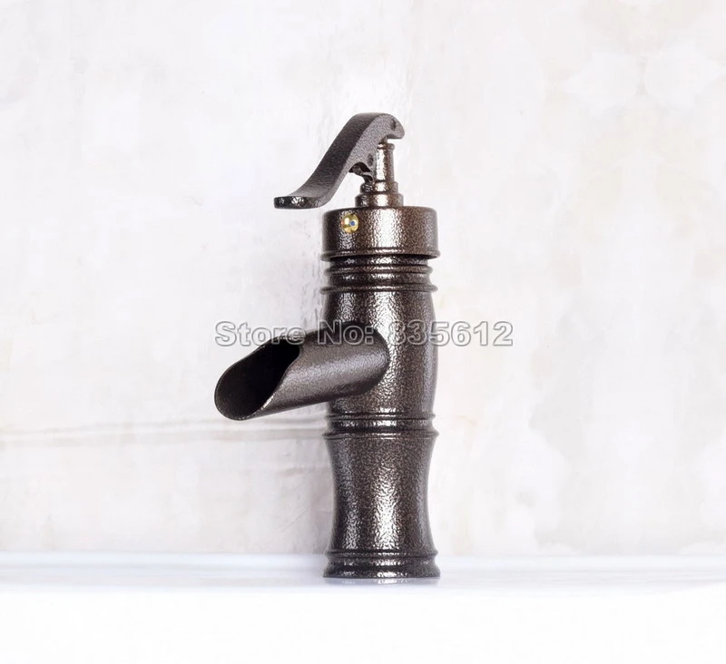 NEW Oil Rubbed Bronze Bath Waterfall Vessel Basin Sink Taps Mixer Faucets
