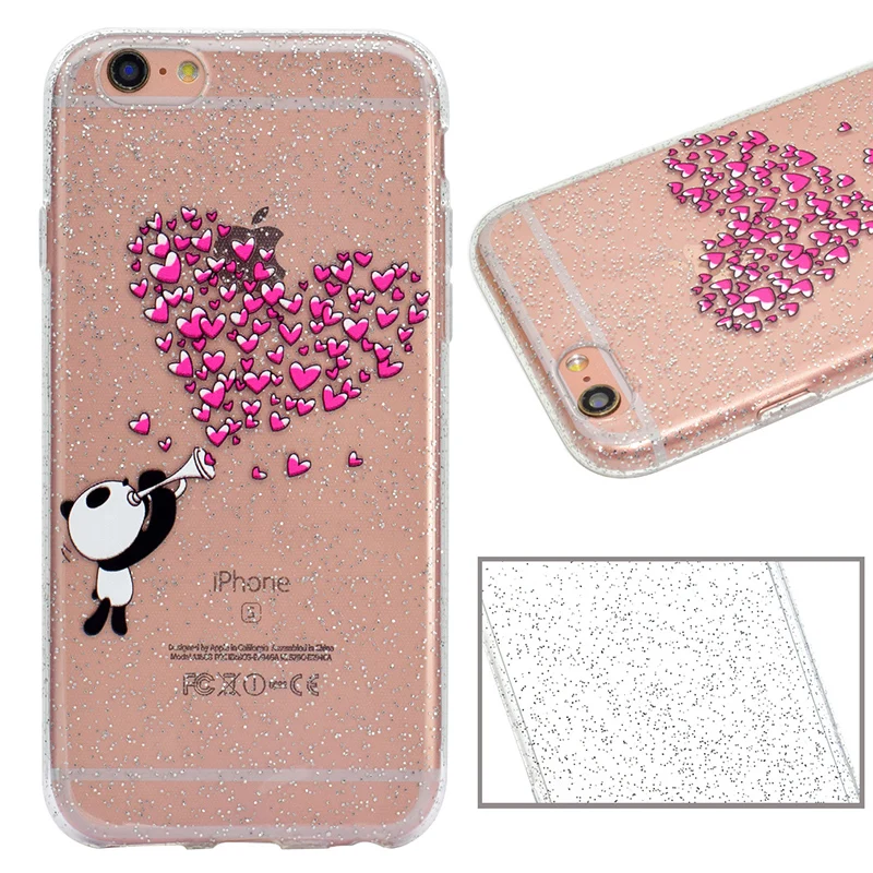 cute cartoon glitter silicone case iphone 5 6 s 7 plus (7)