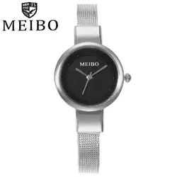 MEIBO брендовые Модные женские сетчатые часы из нержавеющей стали повседневные роскошные женские кварцевые женские часы наручные часы Relogio