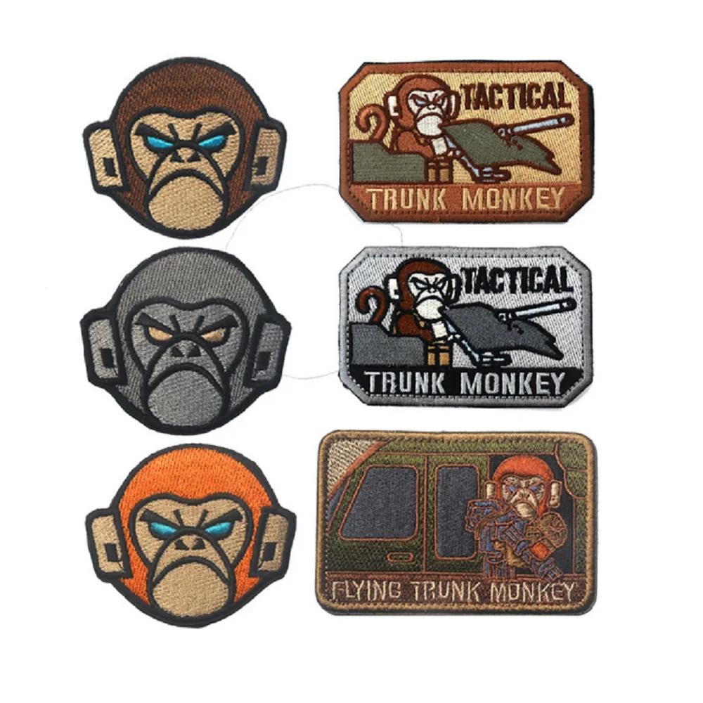 

3D Embroidery armband Loop And Hook Tank tactics monkey armband Jurassic Park patch tactical monkey patch magic Package stickers