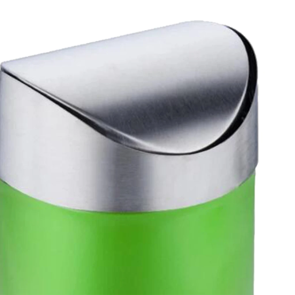 Blue/Pink/Green/Red/Silver Stainless Steel Trash Cans Desktop Mini Ashtray Car Garbage Bin Wastebasket Home/Office