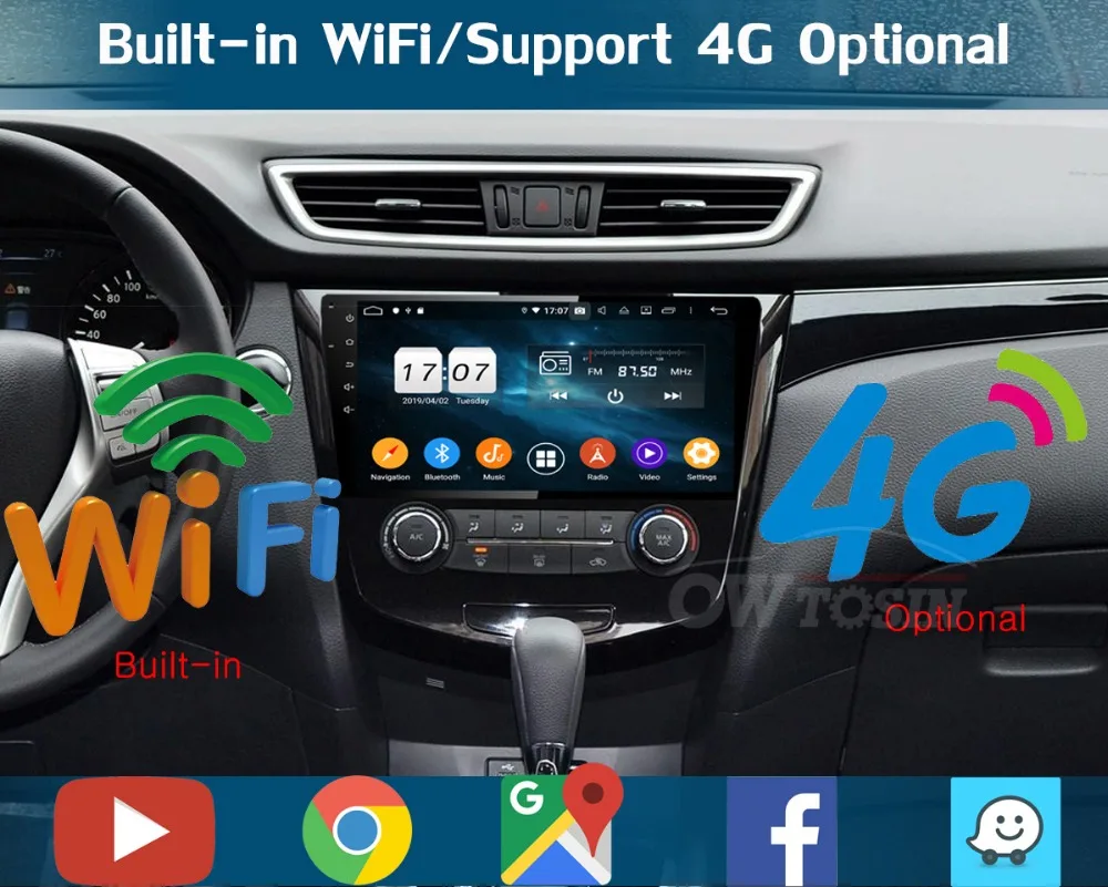 Flash Deal 10.1" IPS 8Core 4GB+64GB Android 9.0 Car Multimedia Player For Nissan Qashqai 2015 2016 2017 GPS Radio DSP CarPlay Parrot BT 9