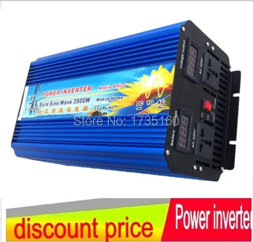 

krag inverter Pure sinusgolf Pure Sine Wave power inverter 3500W peak 7000W 24V to 220V dc ac Power Inverter