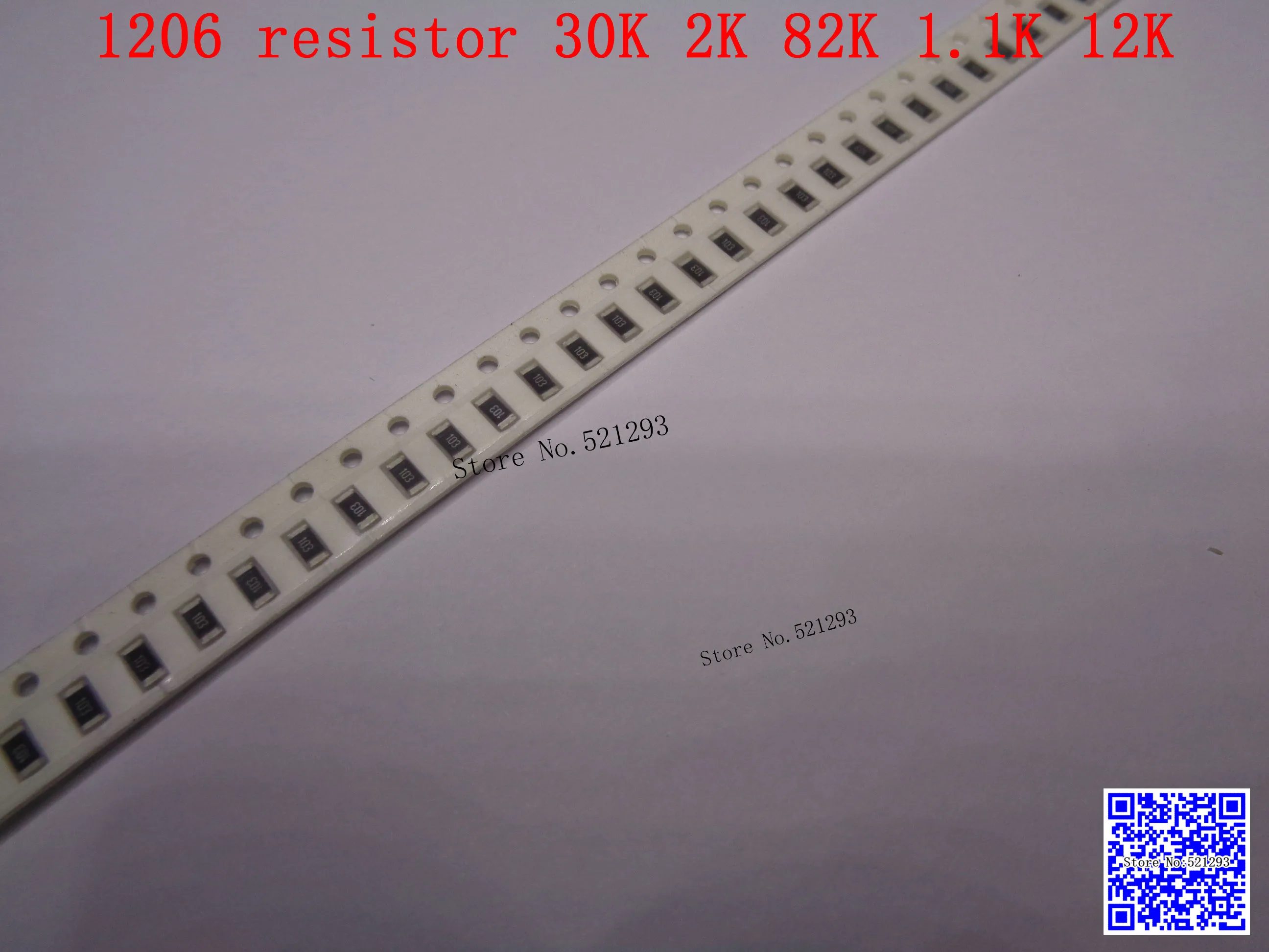 1206 F SMD резистора 1/4 Вт 30 К 2 К 82 К 1,1 К 12 К Ом 1% 3216 чип резистор 500 шт./лот