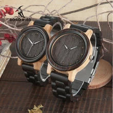 BOBO BIRD-Reloj de madera Natural para hombre y mujer, accesorio de L-N14, regalo de Navidad, 100%