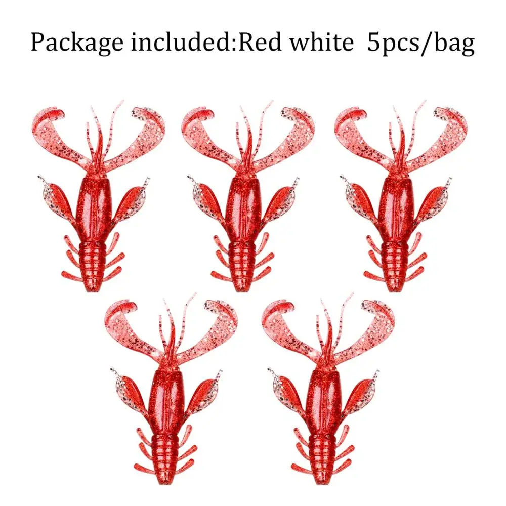 5pcs red 5 шт./компл. 10 см 10,6 г Craw креветки-наживки для рыбалки Мягкая приманка для рыбалки воблер Окунь приманки мягкие силиконовые приманки - Цвет: 5pcs red