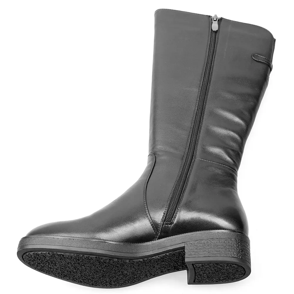 De Mujer Lujo Animales Lana Mebi Botas Invierno Auténtico Felpa Moda Cuero Y Caliente Becerro Pieles Zapatos Negro Rusia qAqBxR