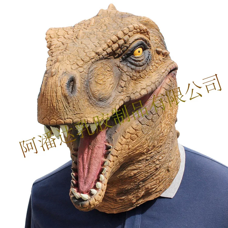 Страшно мир Юрского периода T-rex Хэллоуин Маска Латекс кино Ужас Полный лица взрослых новая версия мультфильм классический высокое качество