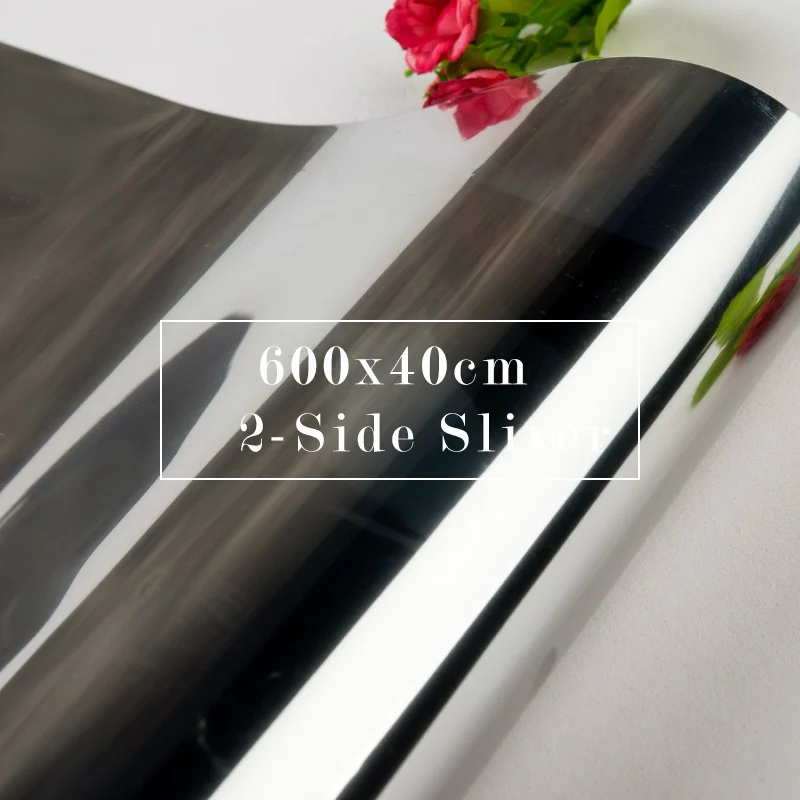 40/50/60*600 см светоотражающая пленка для окна для защиты от УФ-лучей Стикеры самоклеющиеся зеркальная пленка Стекло теплопроводная поливинилхлоридная Стекло Стикеры s 236.2in/рулон - Цвет: 2-Size Sliver W40cm