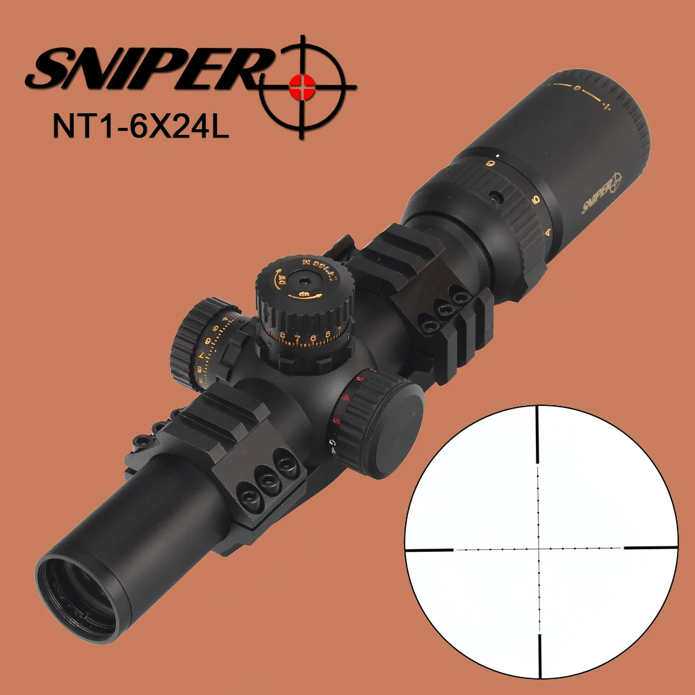 Снайпер NT 1-6X24 L охотничий компактный Riflescope стекло травленая сетка тактические