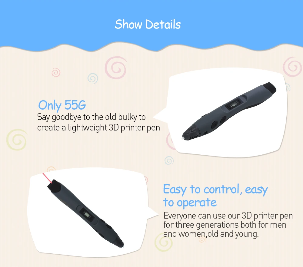 SUNLU завода sl-300 3D Ручка DIY модель MAGIC принтер с 1.75 мм PLA ABS Нити stylo 3D Рисунок Пластик карандаш для детей