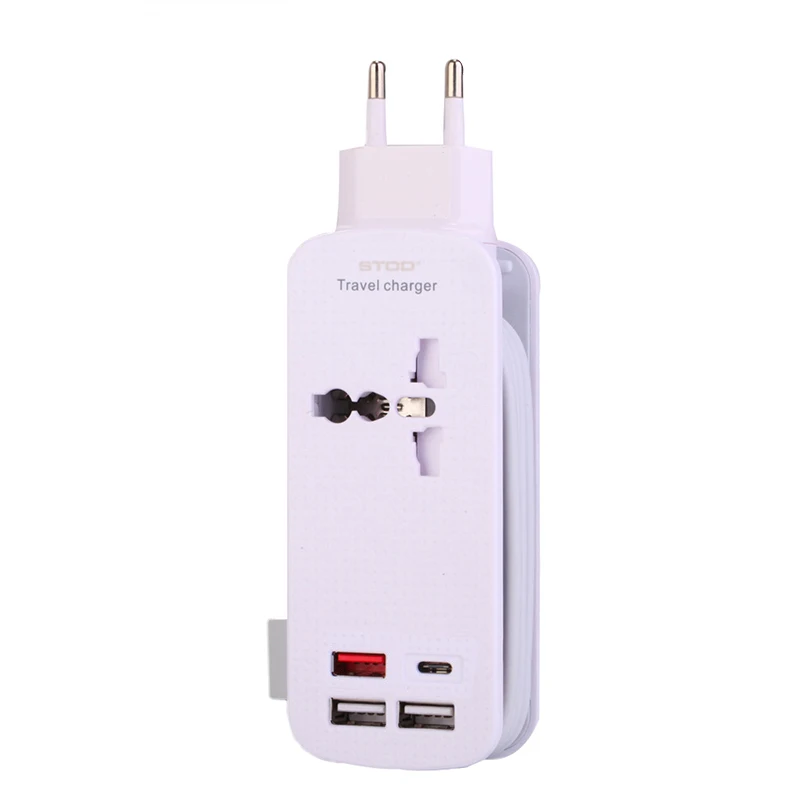 STOD 4 порта USB зарядное устройство 50 Вт Быстрая зарядка 3 0 Тип C QC3.0 для Samsung Huawei LG