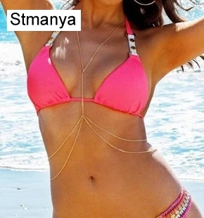 

2Pcs/Lot Women body jewelry Beach Bikini Bib Crystal Wedding Summer Dress Backdrop Back Chain Necklace Jewelry D1005