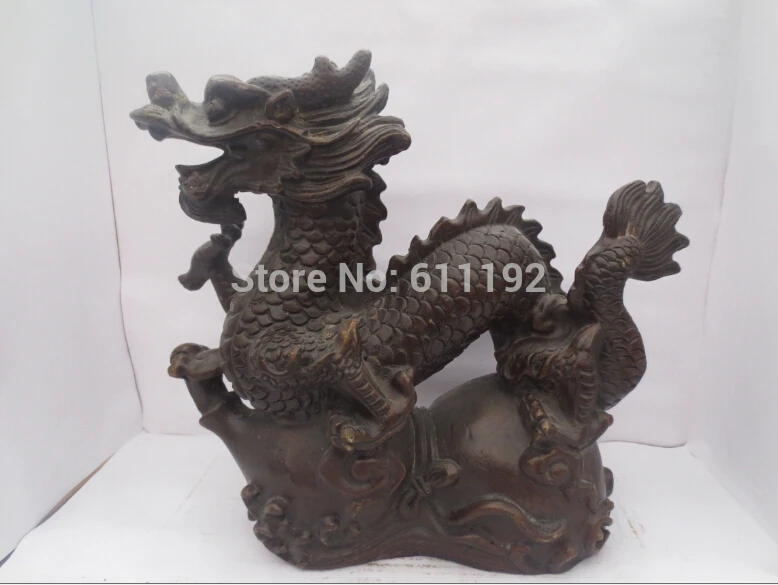 

6.7 Inch FengShui Home decoration Metal crafts ,Hand carved copper dragon sculpture