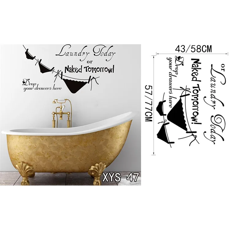 Правила ванной комнаты украшения дома креативные цитаты декоративные настенные наклейки Adesivo де Parede Съемные Виниловые наклейки на стену - Цвет: XYS47