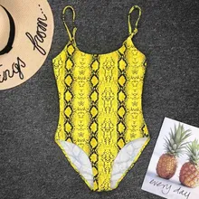 Сексуальный желтый цельный купальник с принтом, новинка, женский купальник пуш-ап, женский купальный костюм, купальный костюм, монокини 3508