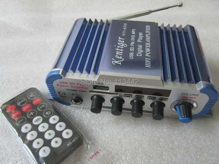 Amplificador Automotivo Авто falantes FM аудио + микрофон MP3 Динамик мини Hi-Fi стерео Усилитель для