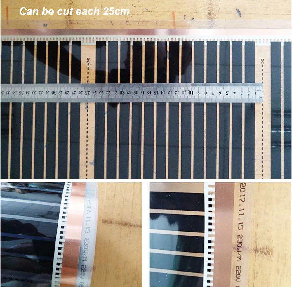 16M2 Дальний инфракрасный углепластиковый нагревательная пленка набор PTC материал подогрев пола коврик можно контролировать с помощью