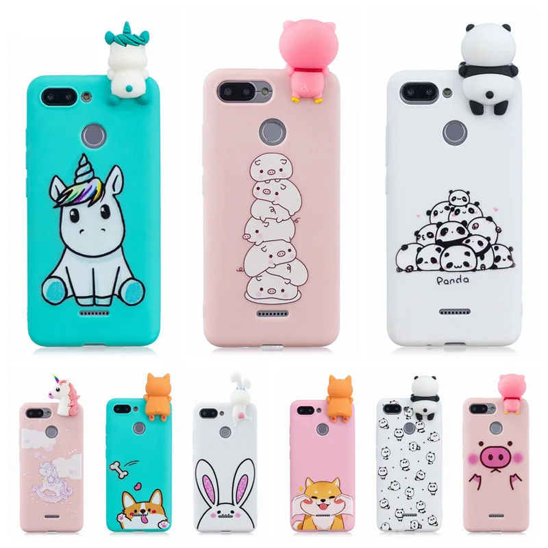 

Xiaomi Redmi 6A Case for Xiaomi Redmi 6 Cover 3D Cute Panda Unicorn Pig Silicone Phone Case on Funda Xiaomi Redmi 6A Redmi6 Case