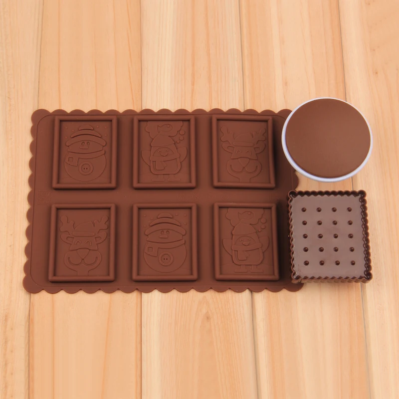 

Free shipping FDA high quality christmas snowman silicone cookie embosser mold set