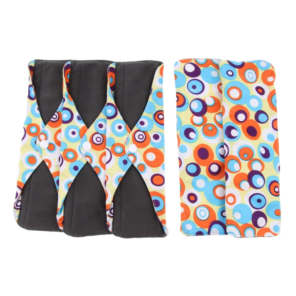 5PCS Female Girls Lady Menstrual Period Pads Reusable Sanitary Napkin Towel for Postpartum Women