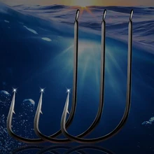 YINGTOUMAN 2 упак./лот 100 C 1#-7# высокие крючки из углеродистой стали черные рукава имеют твердость Барба высокая износостойкость и без ржавчины