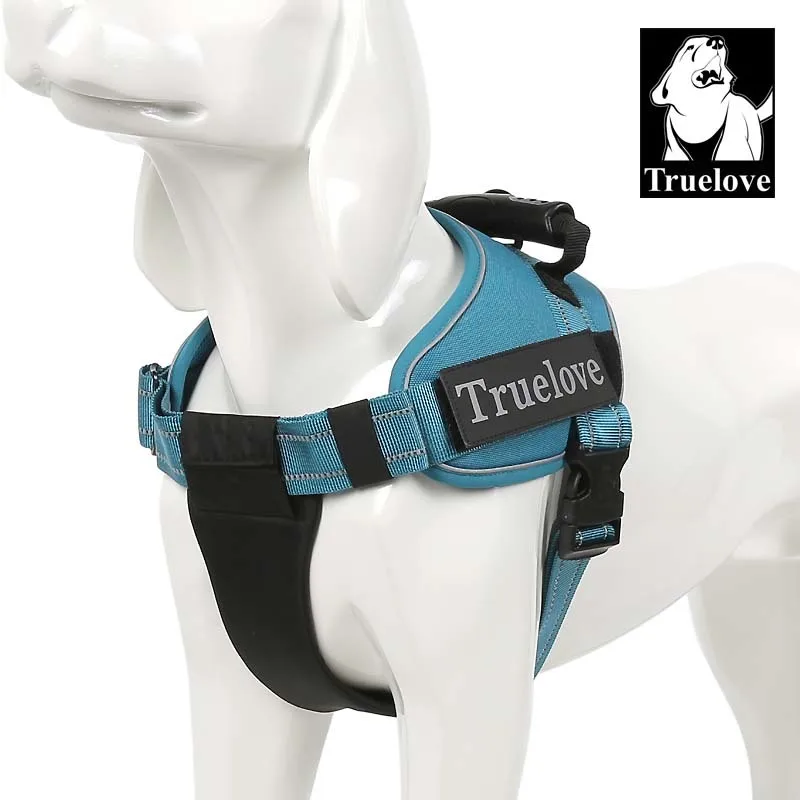 Truelove TLH5752 поводок для собак, не тянет с тяжелой ручкой, тренировочный жилет для собак, нейлоновый нагрудный ремень, ошейник для собак, 5 цветов, Прямая поставка - Цвет: Blue
