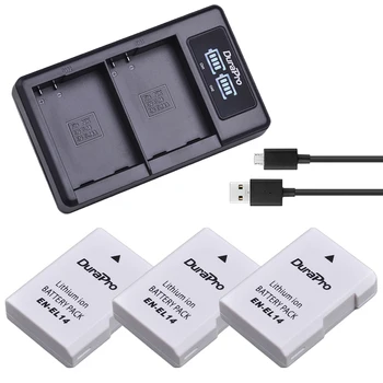 

3pc EN-EL14 EN EL14 EL14A Replacement Camera Battery + LED USB Dual Charger for Nikon ENEL14 d5300 d5200 d5100 d3100 d3200 P710