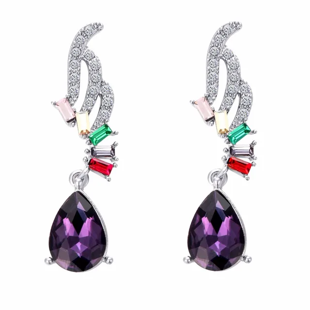 Aretes De Mujer Modernos 2018 Luxury Purple Jewelry Cubic Zirconia Aretes De Mujer Modernos 2018 Luxury Purple Jewelry Cubic Zirconia Earrings Fashion Women S Favorite