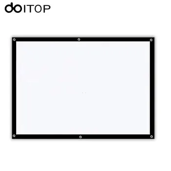 

DOITOP 60 inch 16:9 Projector Screen High-definition Projection Screen Home Office Projection Curtain Portable White Projeksiyon