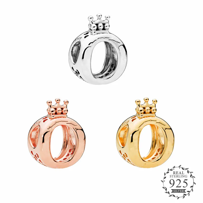 

2018 Pre-Autumn Collection Gold Silver Crown O Charm Beads fits pandora Bracelet Necklace 925 Sterling Silver DIY Beads Jewelry.