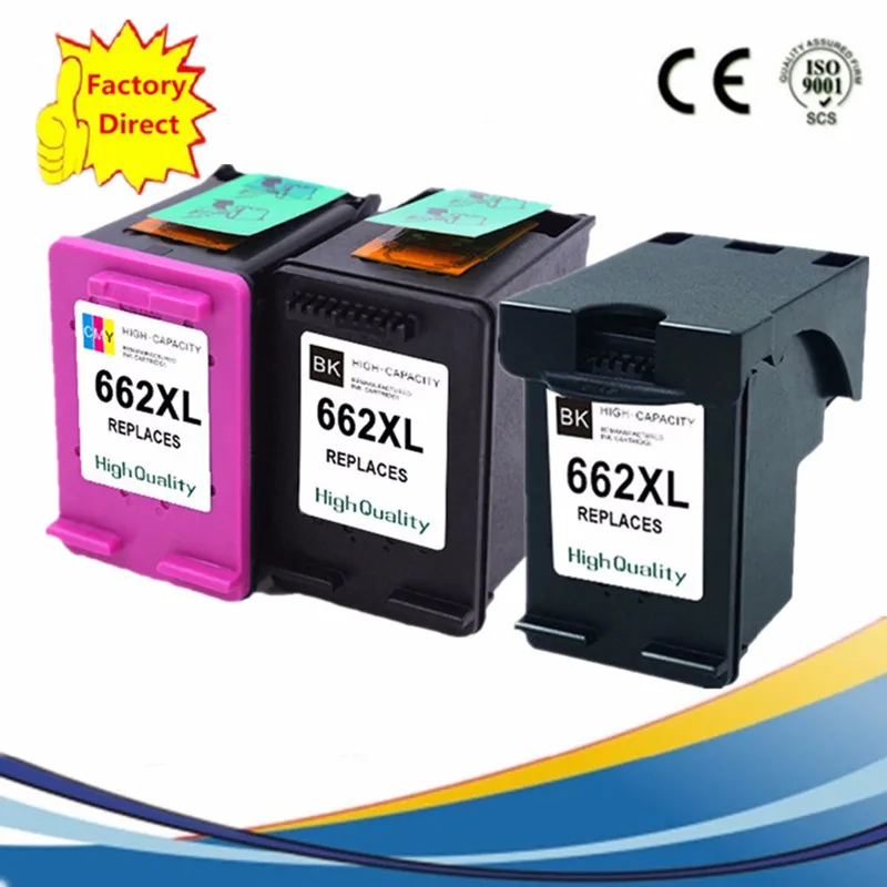 Чернильные картриджи восстановленные для HP662 XL HP662 HP662XL Deskjet Ink Advantage 1015 1515 2515 2545 2645 3515 3545 4515 4645 - Цвет: 1SET 1BK