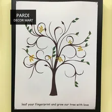 Разные стили дерево форма Холст Дерево с отпечатками пальцев гость знак книга свадебный подарок знак от inkpad 1 шт./лот