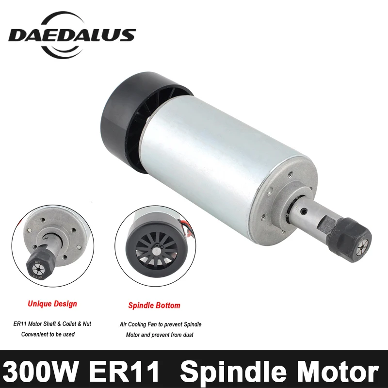 300W 48V 52mm High Speed Spindle Motor 12000rpm er11 CNC Collet for DIY Engra...
