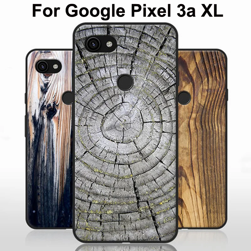 

6.0" Silicone bumper For Google Pixel 3a XL case 3aXL soft TPU wood stone style back cover For Google Pixel3a XL fundas