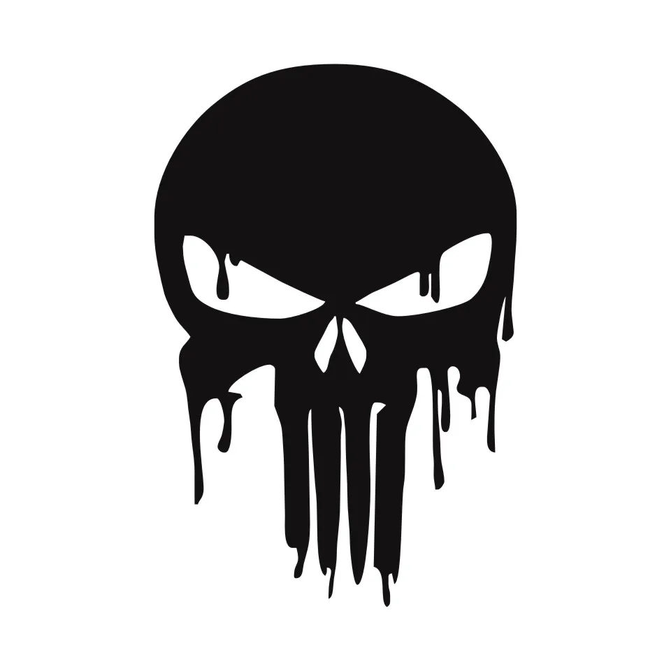 Anycuros Dripping Melting Bloody Punisher Skull Vinyl Car Stickers Decals Motorcycle Decorative Accessories 15.210 (5)