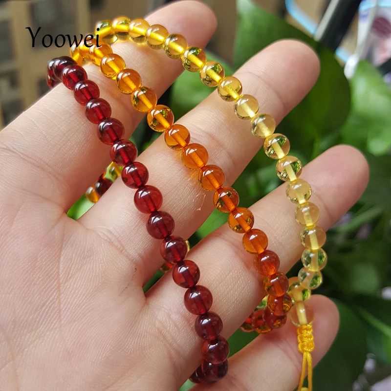 Yoowei 108 янтарный браслет для взрослых натуральный Бусины Мала Браслет/Цепочки и ожерелья Jewelry Будда четки браслет