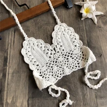 Детский кружевной вязаный пляжный купальник бикини с бретельками на бретельках; кроп-топ; Возраст